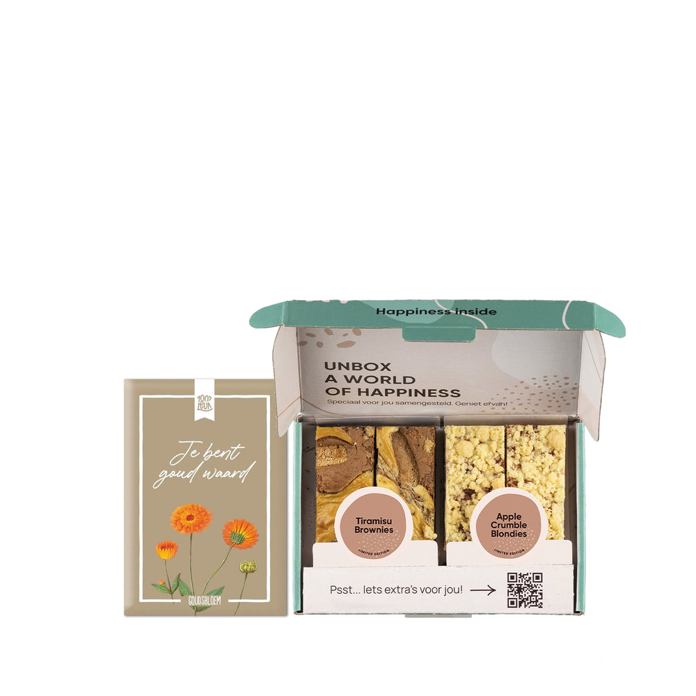Met Tiramisu en Apple Crumble brownies: Jij bent goud waard!