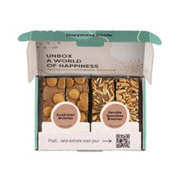Brownie box gevuld met 2 kruidnoten brownies en 2 gevulde speculaas brownies