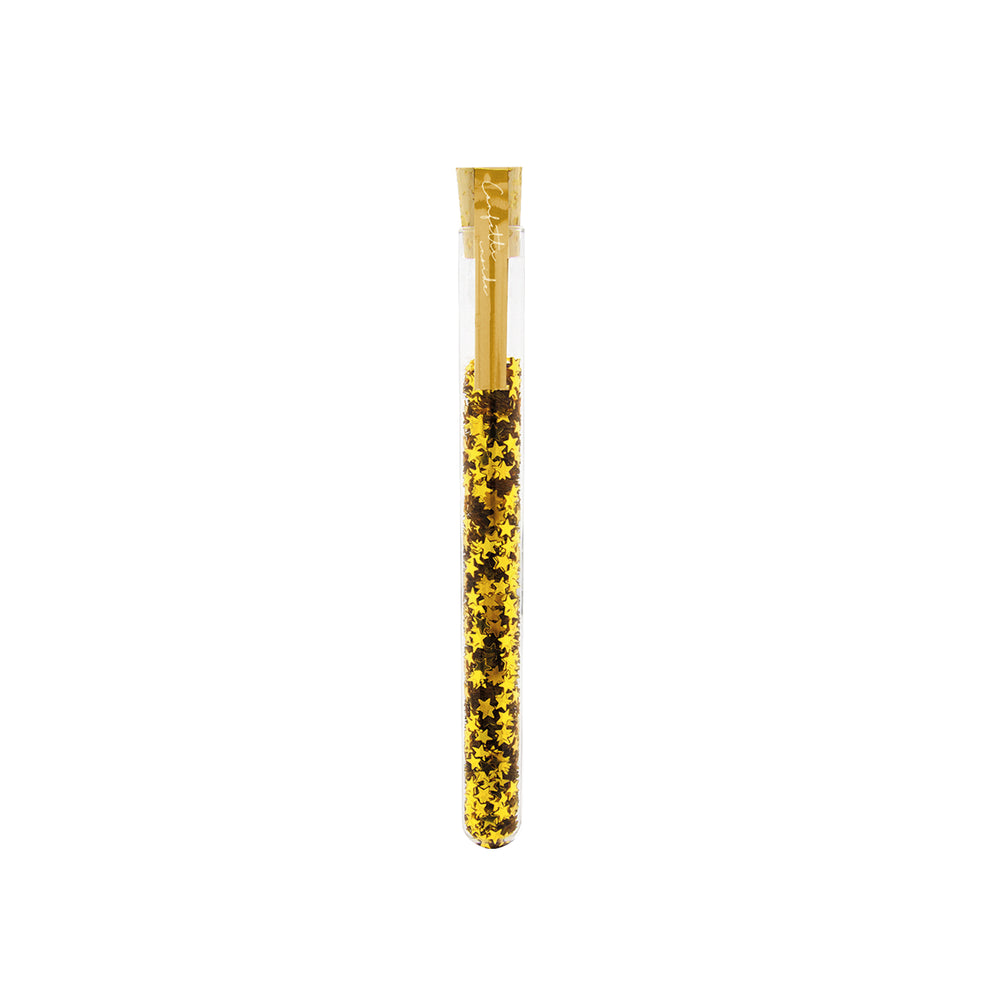 Glazen buisje met sterretjes confetti 