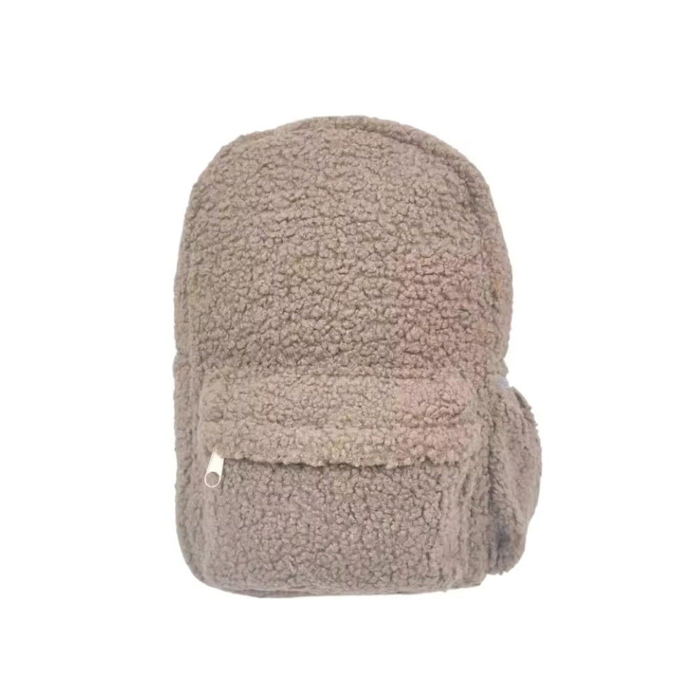 Teddy rugzak taupe kleur.