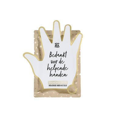 Bedankt voor de helpende handen handmasker op witte achtergrond