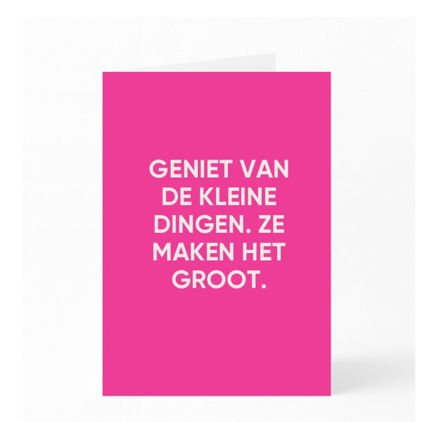 GENIET VAN DE KLEINE DINGEN. ZE MAKEN HET GROOT. 