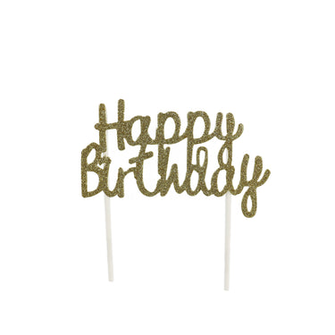 happy birthday taartopper op witte achtergrond